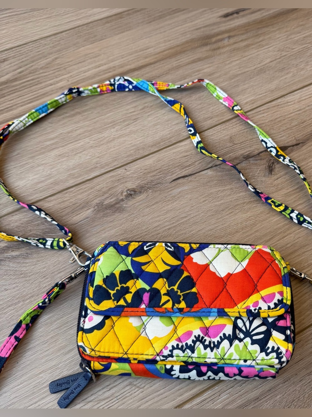 Vera Bradley All-in-One crossbody wallet in retired Rio floral pattern
